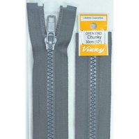 Vizzy Chunky Open End Zip 30cm, Colour 62 GREY