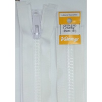 Vizzy Chunky Open End Zip 35cm, Colour 01 WHITE