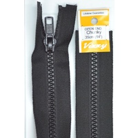 Vizzy Chunky Open End Zip 35cm, Colour 02 BLACK