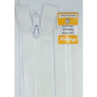 Vizzy Chunky Open End Zip 40cm, Colour 01 WHITE