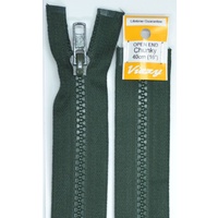 Vizzy Chunky Open End Zip 40cm, Colour 46 HUNTER GREEN