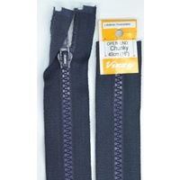 Vizzy Chunky Open End Zip 40cm, Colour 58 NAVY