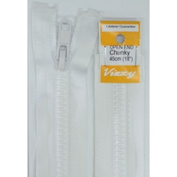 Vizzy Chunky Open End Zip 45cm, Colour 01 WHITE