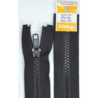 Vizzy Chunky Open End Zip 45cm, Colour 02 BLACK