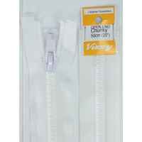 Vizzy Chunky Open End Zip 50cm, Colour 01 WHITE