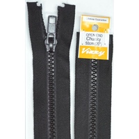 Vizzy Chunky Open End Zip 50cm, Colour 02 BLACK