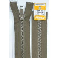Vizzy Chunky Open End Zip 50cm, Colour 12 CHESTNUT