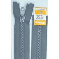 Vizzy Chunky Open End Zip 50cm, Colour 62 GREY
