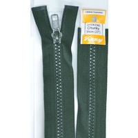 Vizzy Chunky Open End Zip 55cm, Colour 46 HUNTER GREEN