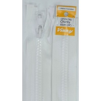 Vizzy Chunky Open End Zip 60cm, Colour 01 WHITE