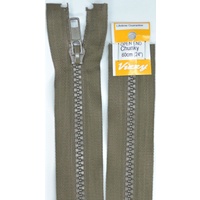 Vizzy Chunky Open End Zip 60cm, Colour 12 CHESTNUT