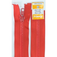 Vizzy Chunky Open End Zip 60cm, Colour 31 RED