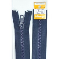 Vizzy Chunky Open End Zip 60cm, Colour 58 NAVY