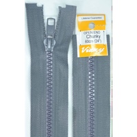 Vizzy Chunky Open End Zip 60cm, Colour 62 GREY
