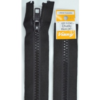 Vizzy Chunky Open End Zip 65cm, Colour 02 BLACK