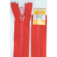Vizzy Chunky Open End Zip 70cm, Colour 31 RED