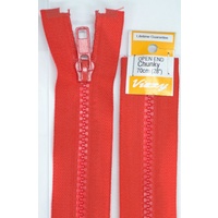 Vizzy Chunky Open End Zip 70cm, Colour 31 RED, A Quality Brand Name Zipper