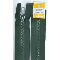Vizzy Chunky Open End Zip 70cm, Colour 46 HUNTER GREEN