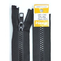 Vizzy Chunky Open End Zip 75cm, Colour 02 BLACK