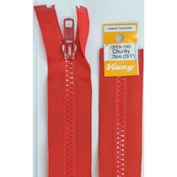 Vizzy Chunky Open End Zip 75cm, Colour 31 RED