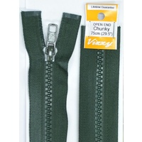 Vizzy Chunky Open End Zip 75cm, Colour 46 HUNTER GREEN