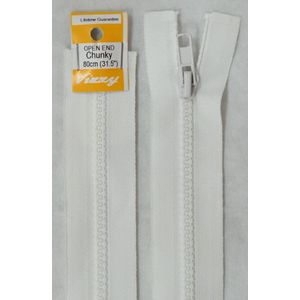 Vizzy Chunky Open End Zip 80cm, Colour 01 WHITE
