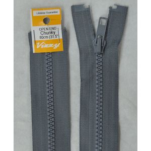 Vizzy Chunky Open End Zip 80cm, Colour 62 GREY, A Quality Brand Name Zipper