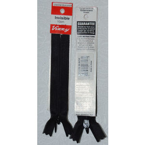 Vizzy Invisible Zip 10cm, Colour 02 BLACK, A Quality Brand Name Zipper