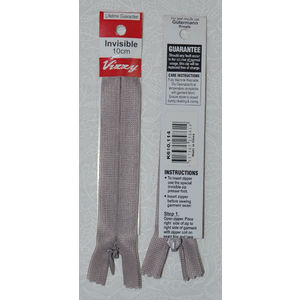 Vizzy Invisible Zip 10cm, Colour 114 SCHOOL GREY