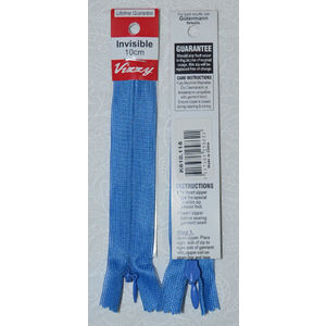 Vizzy Invisible Zip 10cm, Colour 115 BRIGHT BLUE, A Quality Brand Name Zipper