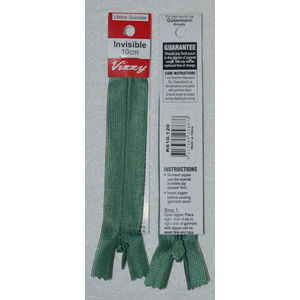Vizzy Invisible Zip 10cm, Colour 120 DUSTY GREEN