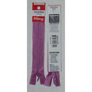 Vizzy Invisible Zip 10cm, Colour 122 VIOLET