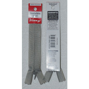 Vizzy Invisible Zip 10cm, Colour 61 PEARL GREY
