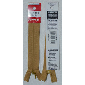 Vizzy Invisible Zip 10cm, Colour 76 MUSTARD