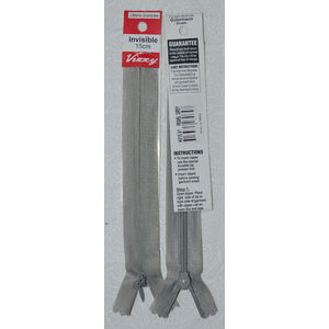 Vizzy Invisible Zip 15cm, Colour 61 PEARL GREY