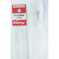 Vizzy Invisible Zip 18cm, Colour 01 WHITE