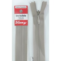 Vizzy Invisible Zip 18cm, Colour 114 SCHOOL GREY, A Quality Brand Name Zipper