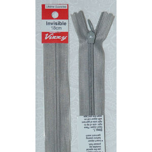 Vizzy Invisible Zip 18cm, Colour 61 PEARL GREY