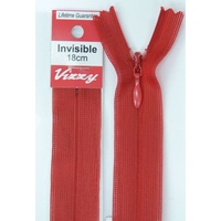 Vizzy Invisible Zip 18cm, Colour 72 RED