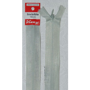 Vizzy Invisible Zip 18cm, Colour 77 SILVER