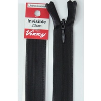 Vizzy Invisible Zip 20cm, Colour 02 BLACK