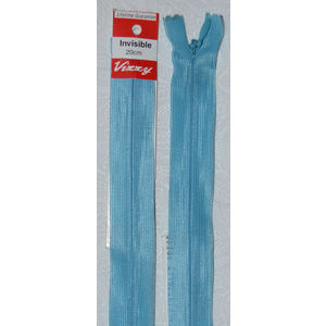 Vizzy Invisible Zip 20cm, Colour 101 OPAL BLUE, A Quality Brand Name Zipper