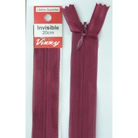 Vizzy Invisible Zip 20cm, Colour 34 BURGUNDY, A Quality Brand Name Zipper