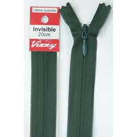 Vizzy Invisible Zip 20cm, Colour 46 HUNTER GREEN, A Quality Brand Name Zipper