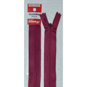 Vizzy Invisible Zip 20cm, Colour 74 WINE