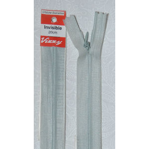 Vizzy Invisible Zip 20cm, Colour 77 SILVER, A Quality Brand Name Zipper