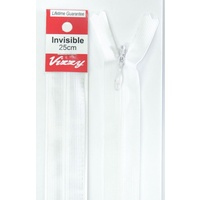 Vizzy Invisible Zip 25cm, Colour 01 WHITE, A Quality Brand Name Zipper