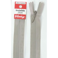 Vizzy Invisible Zip 25cm, Colour 114 SCHOOL GREY, A Quality Brand Name Zipper