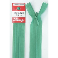 Vizzy Invisible Zip 25cm, Colour 119 SEA GREEN, A Quality Brand Name Zipper
