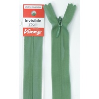 Vizzy Invisible Zip 25cm, Colour 120 DUSTY GREEN, A Quality Brand Name Zipper